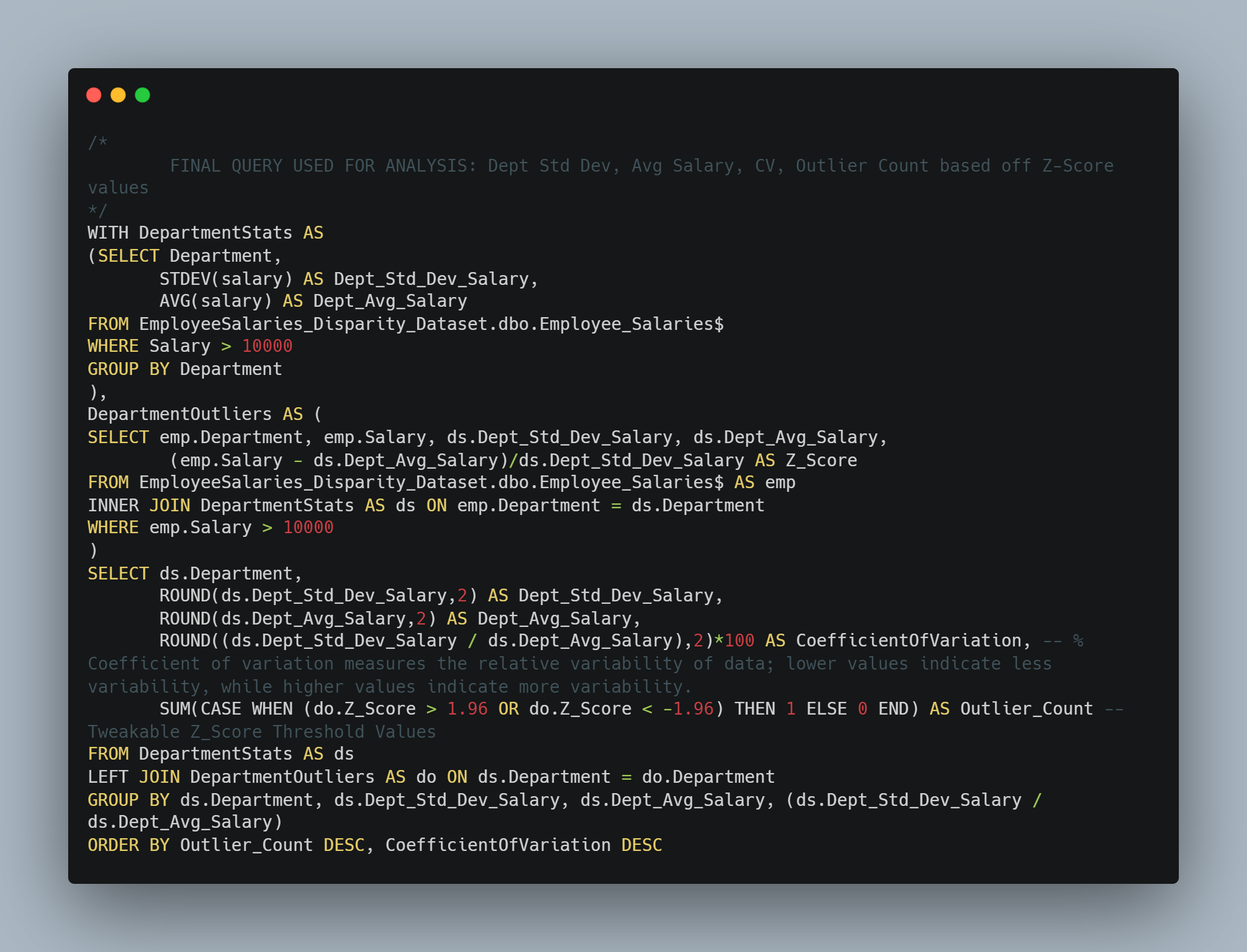 Final SQL Query